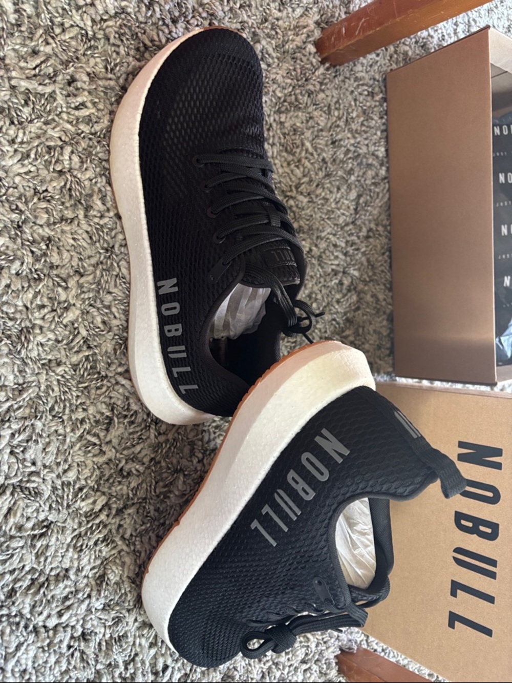 NOBULL Black with White and Tan Label, NWT, never worn, size 10 (44)